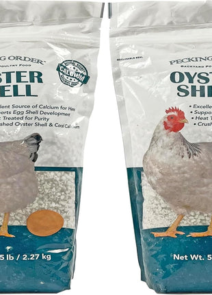 Pecking Order Oyster Shell - Calcium Supplement to Support Laying Hens and Strong Egg Shell Development (5 LB)