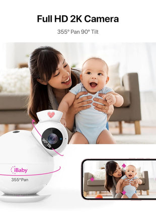 iBaby i6 Smart Baby Monitor with Breathing and Sound Machine, 2K Baby Video Camera Monitor, Upgrade Motion and Temperature alerts, No Subscription