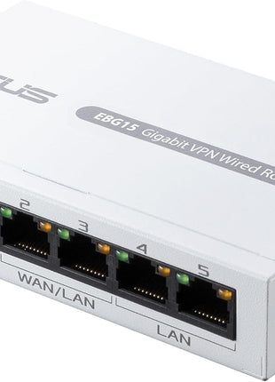 ASUS ExpertWiFi EBG15 Gigabit VPN Wired Router, up to 3 WAN ethernet Ports + 1 USB WAN, IPS Intrusion Prevention, Layer 7 Firewall, Commercial-Grade Network Security, Remote Management with App