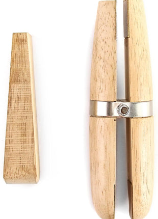 QWORK Wooden Ring Clamp, Hand Tool Wire Clamp for Jewelry Making Stone Setting Engraving Repair
