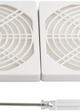 Pano-Mounts 12MFDF2PACKW 120 mm Computer Cooling Fan with Dust Filter Grill 4.92 in. PVC Mesh Filter Guard 3-in-1 Fan Dust Proof Cover White