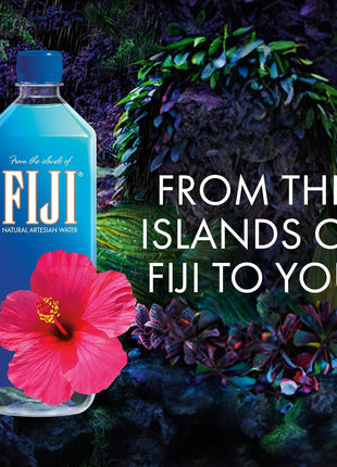 FIJI Natural Artesian Bottled Water 1 Liter / 33.8 Fl Ounce (Pack of 12) - 100% Natural Electrolytes