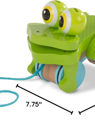 Melissa & Doug First Play Frolicking Frog Wooden Pull Toy