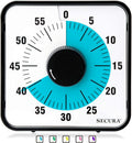 Secura 60 Minute Visual Countdown Timer, 7.5 Inch Oversize Classroom Visual Timer for Kids and Adults, Durable Mechanical Kitchen Timer Clock with Magnetic Backing (Blue)