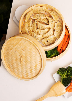 Joyce Chen 2-Tier Bamboo Steamer Baskets, 10-Inch