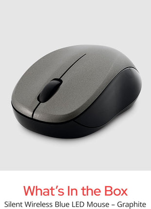 Verbatim 2.4G Wireless LED Silent Mouse - Noiseless and Silent Click Computer Mouse with Nano Receiver for Mac and PC - Graphite