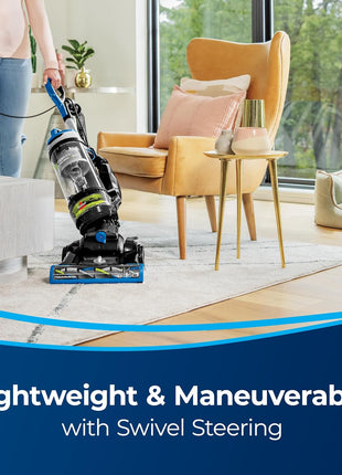 Bissell CleanView Swivel Rewind Pet Reach Vacuum, 3197A | Automatic cord rewind for easy storage; swivel steering; quick release wand for above-floor cleaning