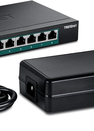 TRENDnet 8-Port 2.5G PoE++ Switch, TPE-BG380, 8 x 2.5GB PoE++ Ports, 230W Poe Power Budget, 40Gbps Switching Capacity, NDAA + TAA Compliant, Lifetime TRENDnet Protection