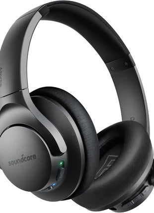 Soundcore Anker Life Q20 Hybrid Active Noise Cancelling Headphones, Wireless Over Ear Bluetooth Headphones, 60H Playtime, Hi-Res Audio, Deep Bass, Foam Ear Cups, Travel, Office, USB-C Charging
