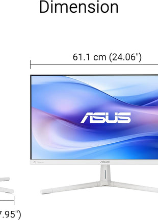 ASUS 27 inch 1080P Eye Care Monitor (VU279HFI-W) - Full HD, IPS, 100Hz, SmoothMotion, Adaptive Sync, Nano-ion, Eye Care Plus, Blue Light Filter, Flicker Free, VESA Wall Mountable, 3 yr Warranty
