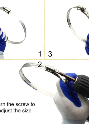4" (Diameter) Adjustable 304 Stainless Steel Duct Clamps Hose Clamp Pipe Clamp Air Ducting Clamp worm drive hose clamps (4Pcs, 91mm-114mm)