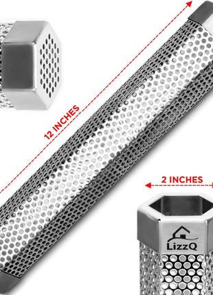Premium Pellet Smoker Tube 12 inch (Set of 2) - 5 Hours of Billowing Smoke, Hot or Cold Smoking, for Any Grill or Smoker, An Easy and Safe Way to Provide Smoking, Free eBook Grilling Ideas & Recipes