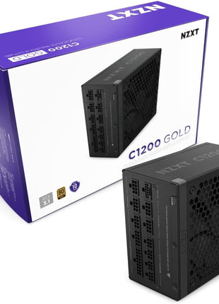 NZXT C1200 Gold ATX 3.1 - Fully Modular Low-Noise PC Gaming Power Supply - 1200 Watts - 80 Plus Gold - 12V-2x6 Connector - Zero Fan Mode - 100% Japanese Capacitors - Black