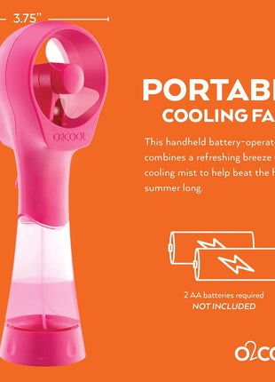 O2COOL Elite Battery Powered Handheld Water Misting Fans (Raspberry)…
