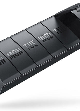 Barhon Pill Organizer Large, Weekly Medicine Pill Organizers, 7 Day Pills Box Case Travel for Big Vitamin Supplements Fish Oil, Black