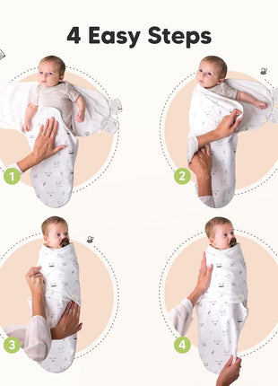 KeaBabies 3-Pack Organic Baby Swaddle Sleep Sacks - Swaddles for Newborns, Infant 0-3 Months, Baby Girls, Boys, Soft & Snug Newborn Sleep Sack, Nursery Swaddling Blankets (Nordic)