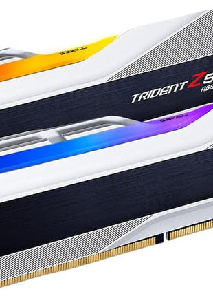 G.SKILL Trident Z5 RGB Series DDR5 RAM (Intel XMP 3.0 & AMD EXPO) 32GB (2x16GB) 6000MT/s CL36-36-36-96 1.35V Desktop Computer Memory U-DIMM - Metallic Silver (F5-6000J3636F16GX2-TZ5RS)