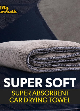 Chemical Guys Woolly Mammoth Large Microfiber Drying Towel - 36 x 25 Inch Gray, Ultra Plush Super Absorbent Car Drying Towel for Cars, Trucks, SUVs, Motorcycles, RVs, and Auto Detailing