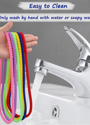 Sensory Chew Necklace for Boys and Girls, 6 Pack Stretch Chewing Necklaces for Kids with Autism ADHD SPD, Oral Motor Aids Baby Chew Toys Reduce Fidgeting for Kids Chewer (6)