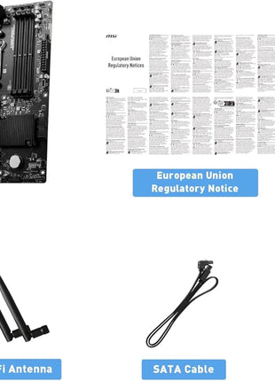 MSI PRO B650-S WiFi ProSeries Motherboard (AMD Ryzen 9000/8000/7000 Series Processors, AM5, DDR5, PCIe 4.0, M.2 Slots, SATA 6Gb/s, USB 3.2 Gen 2, HDMI/DP, Wi-Fi 6E, Bluetooth 5.3, 2.5Gbps LAN, ATX)