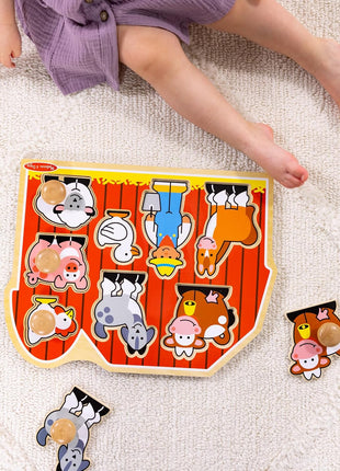 Melissa & Doug Farm Animals Jumbo Knob Wooden Peg Puzzle