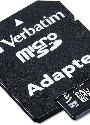 Verbatim 64GB Premium MicroSDXC Memory Card with Adapter UHS-I V10 Class 10 Supports Full HD (1080p) U1 Speed Rated Up to 90MB/s Read Speed