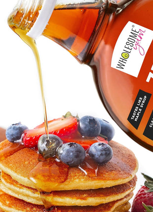 Wholesome Yum Zero Sugar Maple Syrup (Keto Maple Syrup) With Monk Fruit & Allulose - Natural Sugar Free Pancake Syrup - Non GMO, Low Carb, Gluten Free, Vegan, No Aftertaste (12 fl oz)
