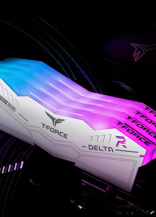 TEAMGROUP T-Force Delta RGB DDR5 Ram 32GB (2x16GB) 6400MHz PC5-51200 CL40 Desktop Memory Module Ram for 600 700 Series Chipset XMP 3.0 Ready White - FF4D532G6400HC40BDC01