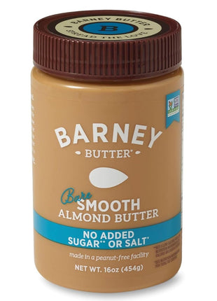 Barney Butter Almond Butter, Bare Smooth, 16 Ounce Jar, No Added Sugar or Salt, Skin-Free Almonds, No Stir, Non-GMO, Gluten Free, Keto, Paleo, Vegan