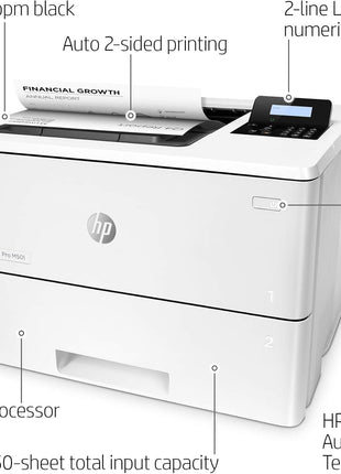 HP LaserJet Pro M501dn Duplex Printer with One-Year, Next-Business Day, Onsite Warranty (J8H61A)