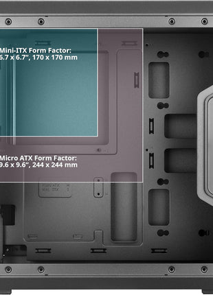 Cooler Master Q300L V1 Micro-ATX PC Case, High Airflow, Transparent Panel | 360mm Graphics Card Support, 240mm AIO Support, Micro-ATX Motherboard, Magnetic Dust Filters, Modular I/O Panel