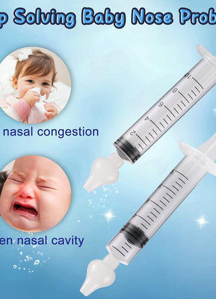 Nasal Syringe for Baby - 4PCS - Safe Silicon Baby Nasal Aspirator Qucik Syringe Nose Cleaner Rinsing Tool for Baby/Infant/Kid