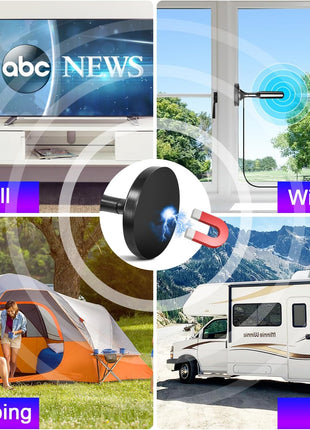 TV Antenna for Smart TV Indoor, Digital TV Antenna for Local Channels | OTA Digital HD Signal Antenna with Magnetic Base and 10ft Cable for Easy Setup
