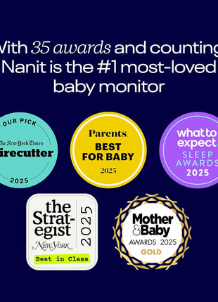 Nanit Pro Smart Baby Monitor & Flex Stand - 1080p Wi-Fi Video Camera, 2-Way Audio, Sound/Motion/Cry Notifications, Night Vision, and Breathing Band