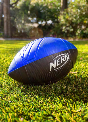 NERF Kids Foam Football - Pro Grip Youth Soft Foam Ball - Indoor + Outdoor - Small NERF Foam Football - 9" Inch Youth Sized Ball - Blue + Black