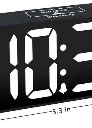 DreamSky Small Digital Alarm Clock for Bederoom, Large Big Numbers Display with Dimmer for Living Room, Electric Bedside Desk Clock with USB Charging Port, Adjustable Volume, USB C Adapter Powered