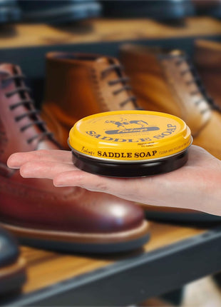 Fiebing's Yellow Saddle Soap for Leather (3.5 oz Tin) - Leather Cleaner & Conditioner to Soften, Protect & Restore Leathercraft - Leather Soap for Car Seat, Couch, Shoe, Purse, Boot, Bag, & Saddles