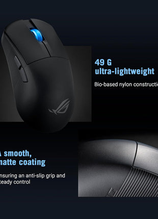 ASUS ROG Harpe Ace Mini Wireless Esports Gaming Mouse – Small Compact Design, Right-Handed, 49g Lightweight, Tri-Mode Connectivity, 36K DPI, up to 105Hr Battery, Pro-Approved, PC/Mac Support - Black