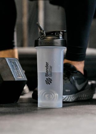 BlenderBottle Classic V2 Shaker Bottle Perfect for Protein Shakes and Pre Workout, 28 Ounce, Clear/Black