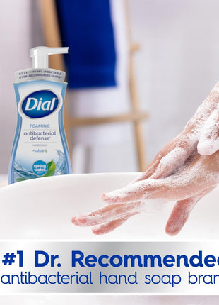 Dial Antibacterial Foaming Hand Wash, Spring Water, 7.5 fl oz (Pack of 6)