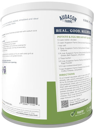 Augason Farms Dehydrated Potato Shreds Can - Gluten Free Dehydrated Survival Food with Long Shelf Life - Emergency Food Supply for Camping, Prep & Everyday Meals - 31 Servings