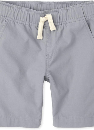 The Children's Place boys Pull on Jogger Shorts, Fin Gray/Flax/Tidal 3 Pack, 8 US