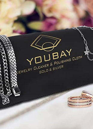 youbay Silver Jewelry Cleaning Cloth - Silver Polishing Cloth for Jewelry, Jewelry Cleaner Cloth for Tarnish Remover, Polishing Cloth for Gold Silver