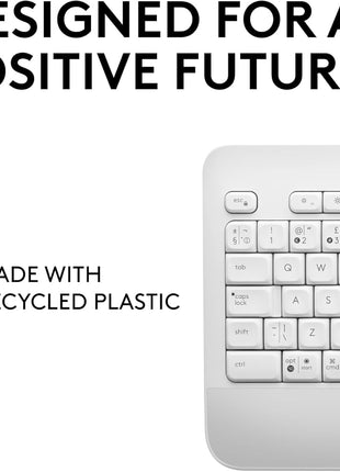 Logitech Signature K650 Comfort Full-Size Wireless Keyboard with Wrist Rest, BLE Bluetooth or Logi Bolt USB Receiver, Deep-Cushioned Keys, Numpad, Compatible with Most OS/PC/Window/Mac - Off White