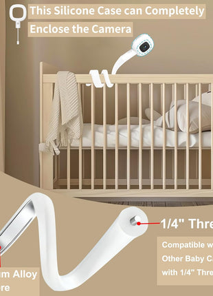 Flexible Baby Monitor Mount Compatible with Nanit Pro Smart Camera Nanit Flex Multi Stand Adjustable Baby Camera Stand with Type-C Charging Port and 10FT Power Cable Flexible Clip clamp Holde