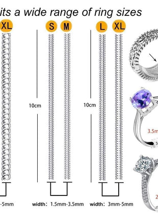 Ring Sizers for Loose Rings, Eiito Ring Size Adjuster Spacers or Tightener, Invisible Guards, 6 Sizes Fitter, Resizer Fit Almost Any Rings, Reduces Size by 0.5-1.5