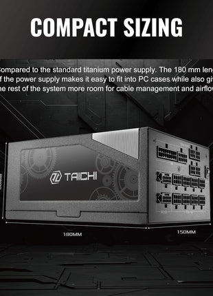 ASROCK TC-1300T 1300 WATT 80 Plus Titanium ATX Fully Modular Power Supply - ATX 3.1 Compatible