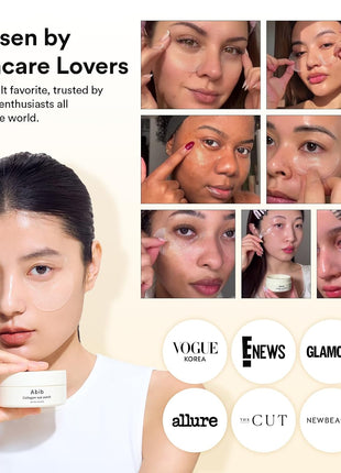 Abib Vegan Collagen Eye Patches for Wrinkles & Fine Line with Jericho Rose Jelly & Peptides, 60 Count, Korean Skin Care