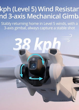 DJI Mini 3 With DJI RC, 3-Axis Mechanical Gimbal Mini Camera Drone | 4K HDR Video, 38-Min Flight Time, up to 32800ft (10km) Video Transmission, Vertical Shooting, GPS Auto Return