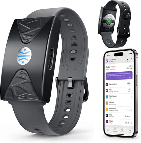 HEALBE Calorie Tracker, Automatic Calorie Intake Smart Band with App, Screen-Free Activity Tracker, Health Tracker, Sleep, Hydration, Stress, 24/7 Heart Rate, 5 ATM Waterproof